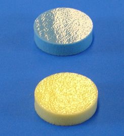 PUR foam discs with silicone coating